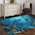 thumbnail image 3 of Ocean Shark 3x5 Area Rugs for Living Room, Underwater World Coral Fish Summer Fantasy Non Slip Floor Mat Washable Low-Profile Indoor Carpet for Bedroom, Dining Room, Bathroom, 3 of 9