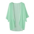 thumbnail image 4 of Lightweight Cardigan Solid Elegant Puff Sleeve Chiffon Cardigan Cover Up Blouse Top Summer Cardigans Women Lightweight Mint Green XXXXL, 4 of 4