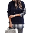 thumbnail image 4 of Sudadera Con Capucha De Retazos A Cuadros, Jersey Transpirable Para Mujer Sudadera Con Capucha A Cuadros Fibra De Poliéster De Manga Larga Para Fiesta ANGGREK Otros, 4 of 6