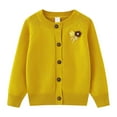 thumbnail image 1 of vdgthytj Toddler Girls Sweater Cardigan Cute Flower Embroidery Open Front Knit Sweater Kids Fall Winter Jacket, 1 of 8