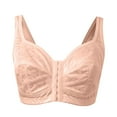 thumbnail image 6 of Wang6 Womens Front Hook Closure Bras Plus Size Large Bust No Wire Seamless Everyday Bras Full Coverage Lace Underwear T Shirt Bra Bralettes Pink XXXXL, 6 of 6