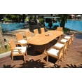 thumbnail image 5 of Grade-A Teak Dining Set: 10 Seater 11 Pc: 118" Double Extension Mas Oval Trestle Leg Table And 10 Lagos Chairs (2 Arm & 8 Armless Chairs) WholesaleTeak #WMLG39, 5 of 5
