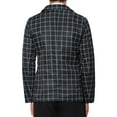 thumbnail image 3 of INSPIRE CHIC Men's Blazer Notch Lapel Contrasting Color Checked Pattern Sports Coat XL Black, 3 of 5