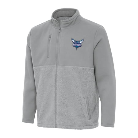 Men s Antigua Gray Charlotte Hornets Daily Fused Full-Zip Jacket