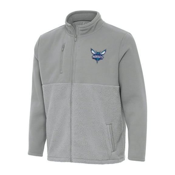 Men's Antigua Gray Charlotte Hornets Daily Fused Full-Zip Jacket