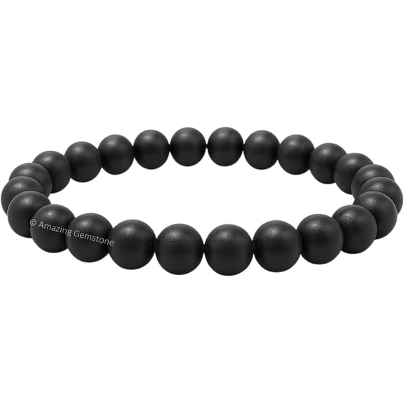 Shungite Crystal Bracelet - 8mm Beaded Bracelet and Healing Stones