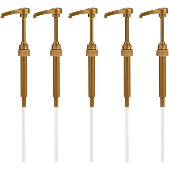 Gold Syrup Pump for Coffee Syrup Bottle,Fits 750ml Bottles Ideal for Coffee Syrups, Snow Cones,Coffee Syrup Pump Dispenser & Coffee Bar Accessories