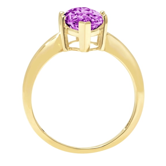 2.5 ct Marquise Cut Simulated Alexandrite Solitaire Engagement Ring for Women in 18K Yellow Gold