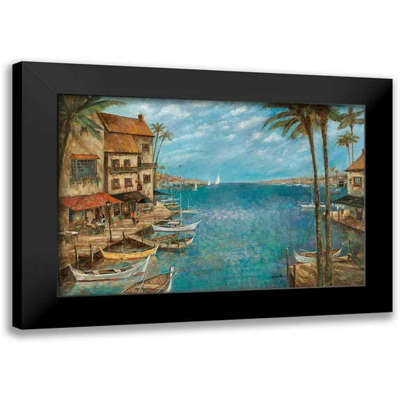 Manning, Ruane 14x11 Black Modern Framed Museum Art Print Titled - Mediterranean Splendor