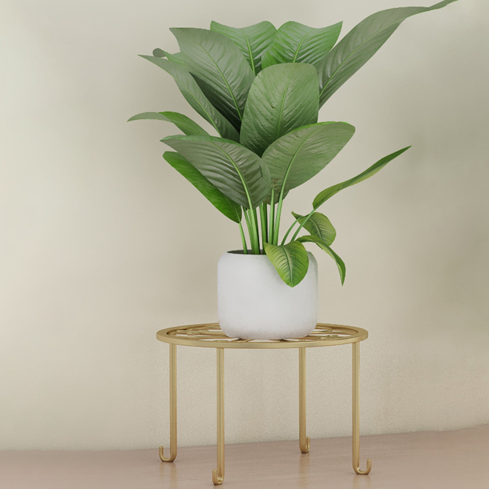 Floor Iron Pot Plant Stand Flower Shelf Holder Garden Shelves Garden Plant Balcony Round Rack