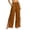 Brown, variant on Women High Waisted Wide Leg Pants with Side Slit Drawstring Ruched Detail Casual Summer Beach Pants with Pockets Flowy Pants