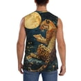 thumbnail image 4 of Fotbe Leopard Reading Tarot Cards Men's Camiseta sin Mangas Estampada para Hombres, Playera Casual para Gimnasio, Entrenamiento, Playa-Small, 4 of 7