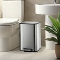 thumbnail image 3 of Stainless Steel Trash Can with Removable Inner Bucket, Lid & Soft-Close Foot Pedal, Smudge Resistant Brushed Garbage Bin for Kitchen, Office, Living Room, 3.2 Gallon, 3 of 9