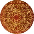 thumbnail image 1 of Ahgly Company Indoor Round Oriental Yellow Industrial Area Rugs, 4' Round, 1 of 4