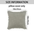 thumbnail image 5 of REGALWOVEN 2 Pcs Solid Corduroy Square Throw Pillow Covers, Boho Decorative Pillow Covers with Pom-poms Light Grey 18' x 18', 5 of 6