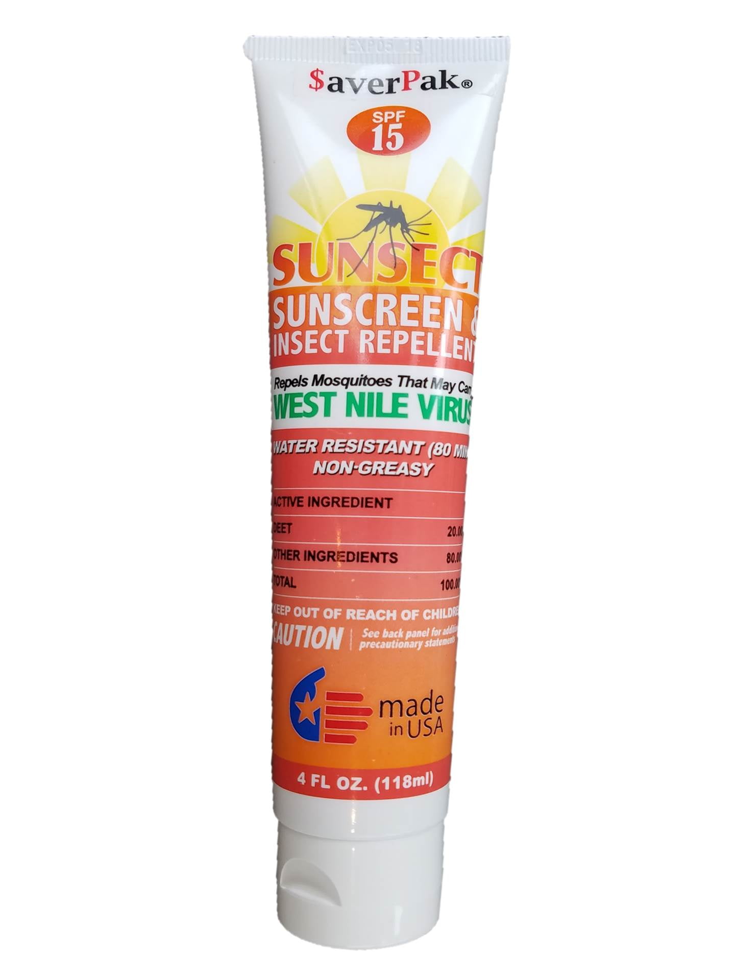 averPak Single DEET Based SunSect Insect Repellent and Sunscreen