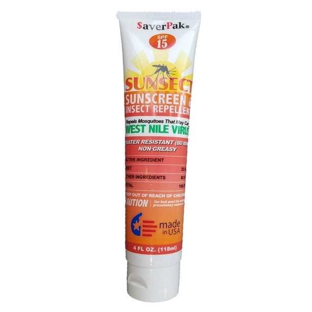 averPak Single DEET Based SunSect Insect Repellent and Sunscreen Lotion 4oz Tube Walmart