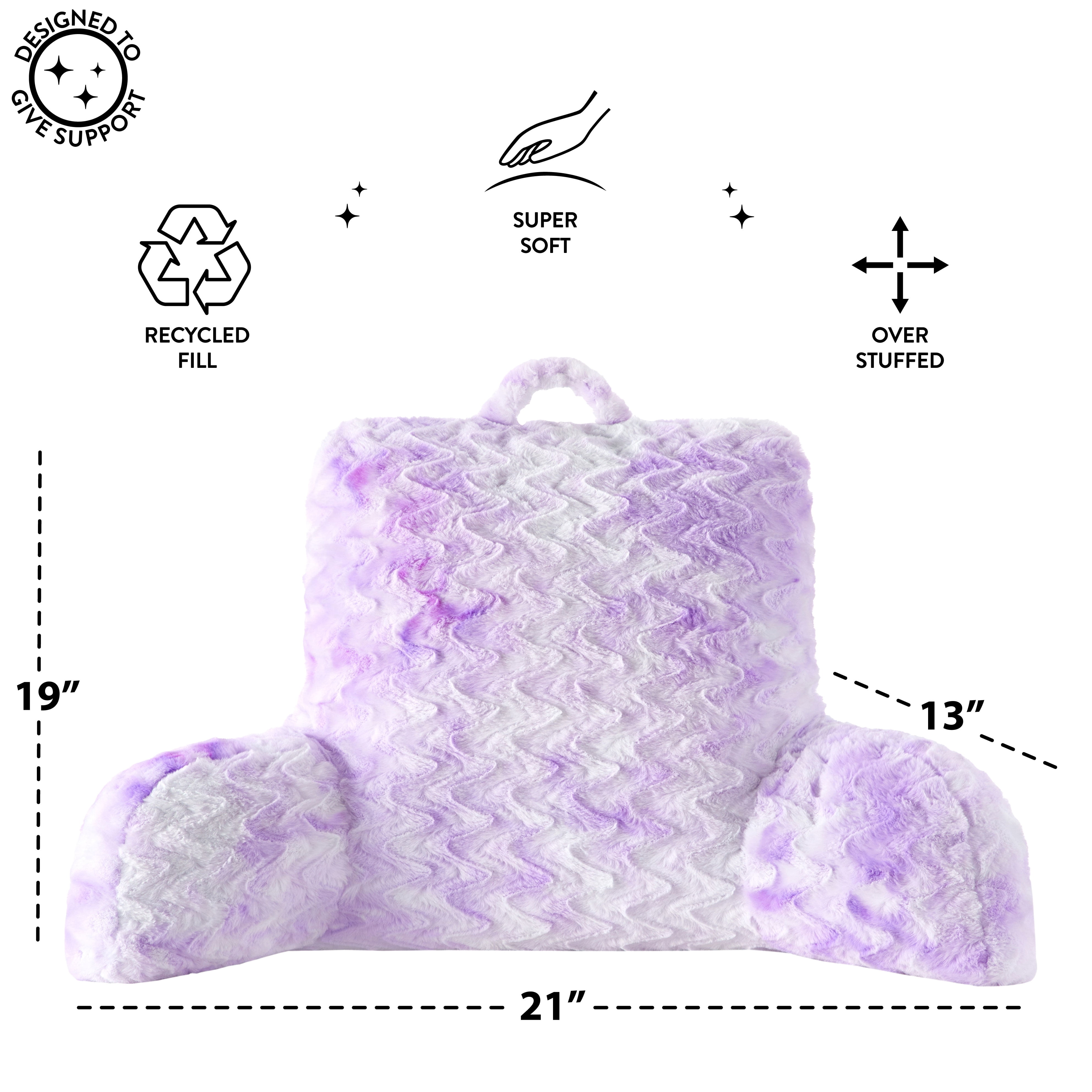 Mainstays Super Soft Tie Dye Backrest, Purple Multicolor, 23" x 29"