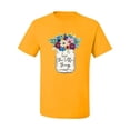 thumbnail image 2 of Wild Bobby, Love The Little Things Artsy Jar with Flowers Pop Culture Men's Graphic T-Shirt, Gold, Large, 2 of 3