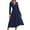Long Sleeve Dresses Navy, variant on Guieoi Womens Dresses Long Sleeve Solid-Color High-Waisted Pleated V-Neck Dress Midi Dress Red XL
