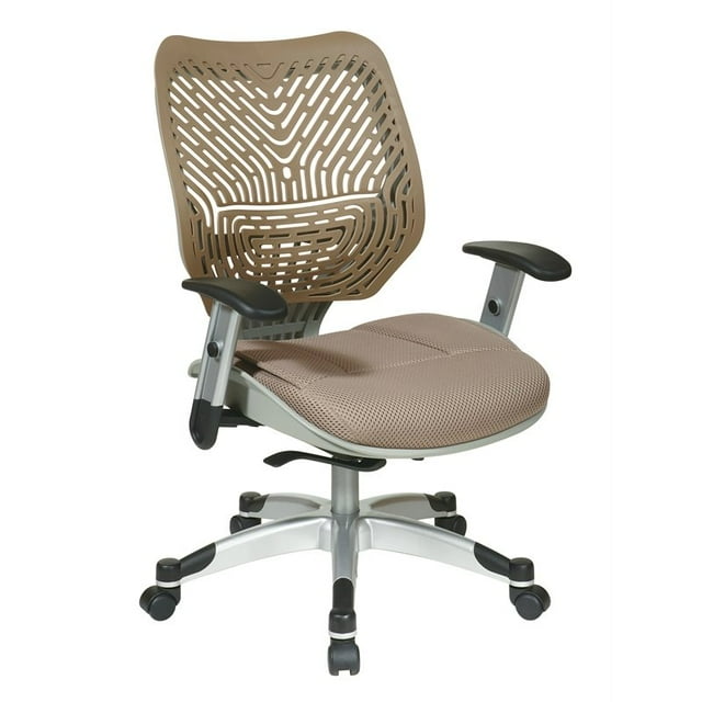 Unique Self Adjusting Latte Brown SpaceFlex Back Managers Chair Fabric Seat