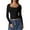 Black, variant on Women's Slim Fit Long Sleeve Thermal Shirt Double Lined Comfortable Basic Going Out Tee Top for Everyday Wear