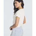 thumbnail image 4 of Real Essentials 4 Pack:Women's Lettuce Trim Ribbed Knit Short Sleeve Crop Tops Shirts Casual Summer Going Out T-Shirts, 4 of 6