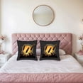 thumbnail image 2 of Set of 2 18x18in Throw Pillow Covers - Elegant Golden Wheat Silhouette Design on Dark Background Perfect for Couch Bed or Car, 2 of 8