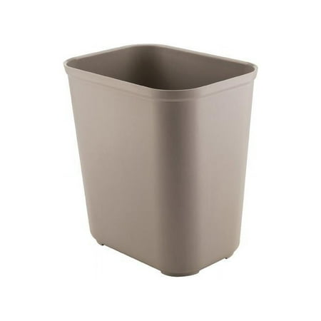 Rubbermaid Commercial 254300BG Fire-Resistant Wastebasket, Rectangular, Fiberglass, 7 gal, Beige