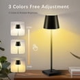 thumbnail image 3 of LED Table Lamp Wireless Touch Control Dimmable Battery Table Lamp 3000K-6000K Waterproof IP54 Indoor and Outdoor Lamp -GSL, 3 of 5