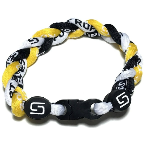 Sport Ropes Triple Titanium Bracelet (Yellow/Black/White, 8")