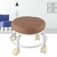 thumbnail image 5 of Rolling Ottoman with High-Density Memory Foam, Waterproof, Quiet Wheels, Dual Layers, Perfect as Footrest Stool for Home Office - Coffee Color, 5 of 8
