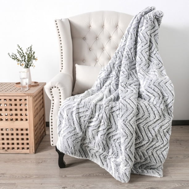 Manta de tiro, manta de tiro para sofá, manta de felpa gruesa de doble capa, manta estampada, manta de invierno,GY,35×26×6 cm