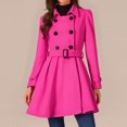 thumbnail image 5 of WTOBBY Women's Faux Suede Button Jacket with Oversized Fit and Gathered Hem, Short Length Vintage Coat with Pockets, Casual Outerwear,Hot Pink S, 5 of 5