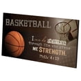 thumbnail image 3 of P. Graham Dunn Basketball I Can Do Everything Through Him Wooden Sign with Jute Rope Hanger, 3 of 3