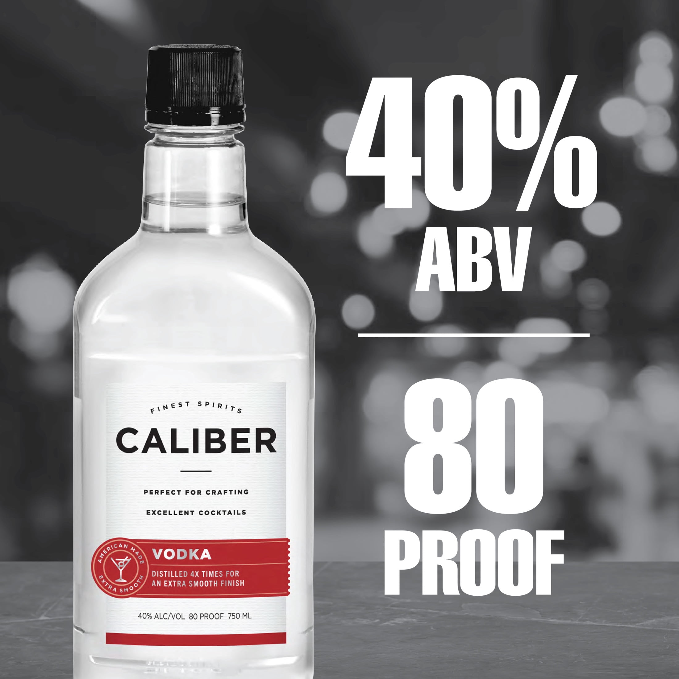 Caliber Vodka, 750ml Traveler Bottle of Vodka, 80 Proof