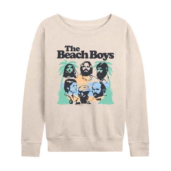 The Beach Boys - Beach Portrait Women's Lightweight French Terry Wide Neck Long Sleeve Graphic Shirt