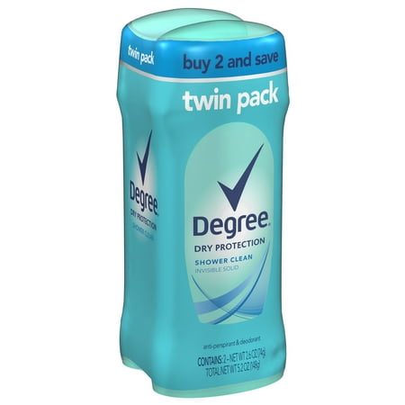 (4 count) Degree Women Shower Clean Dry Protection Antiperspirant Deodorant, 2.6 oz, 2 Twin
