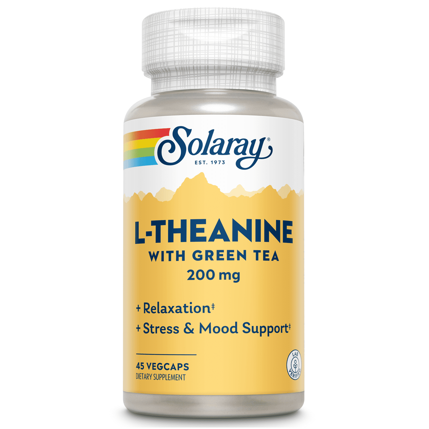 Solaray LTheanine 45 VegCaps 200 mg + 100 mg Green Tea Leaf
