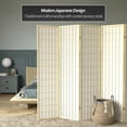 thumbnail image 2 of Red Lantern 6 ft. Tall Ivory Window Pane Shoji Screen - 5 Panels, 2 of 7