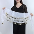 thumbnail image 6 of Byworldtasic Womens Belly Dance Hip Scarf Mini Skirt with Gold Coins Belly Dancer Belt Scarf Skirt, 6 of 6