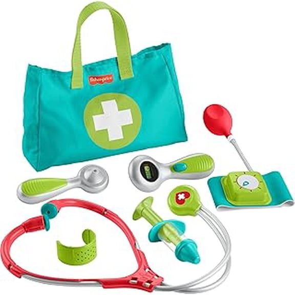 Fisher-Price Preschool Pretend Play Medical Kit 7-Piece Doctor Bag Dress Up Toys for Kids Ages 3  Years