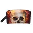 thumbnail image 2 of Uemuo Satanic Skull Pattern Portable Toiletry Bags with Handle, Waterproof travel Make up Bags for Women, Large Capacity Travel Cosmetic Bags, 2 of 9