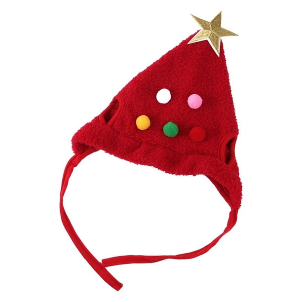Suéter con forma de árbol de Navidad, ropa de invierno, sudadera con capucha, algodón mediano, para perro, Navidad Rojo L