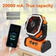 thumbnail image 5 of Ventilador de Batería de 20000 MAh Recargable con Gancho y Luz LED Brillante, Control Remoto, Temporizador, Oscilación Automática, Ventilador Inalámbrico, Color Naranja, 5 of 5