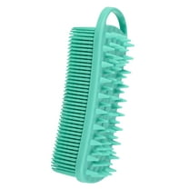 Unique Bargains Silicone Body Scrubber 2 in 1 Body Brush Hair Scalp Massager Body Scrubbers for Use in Shower Green