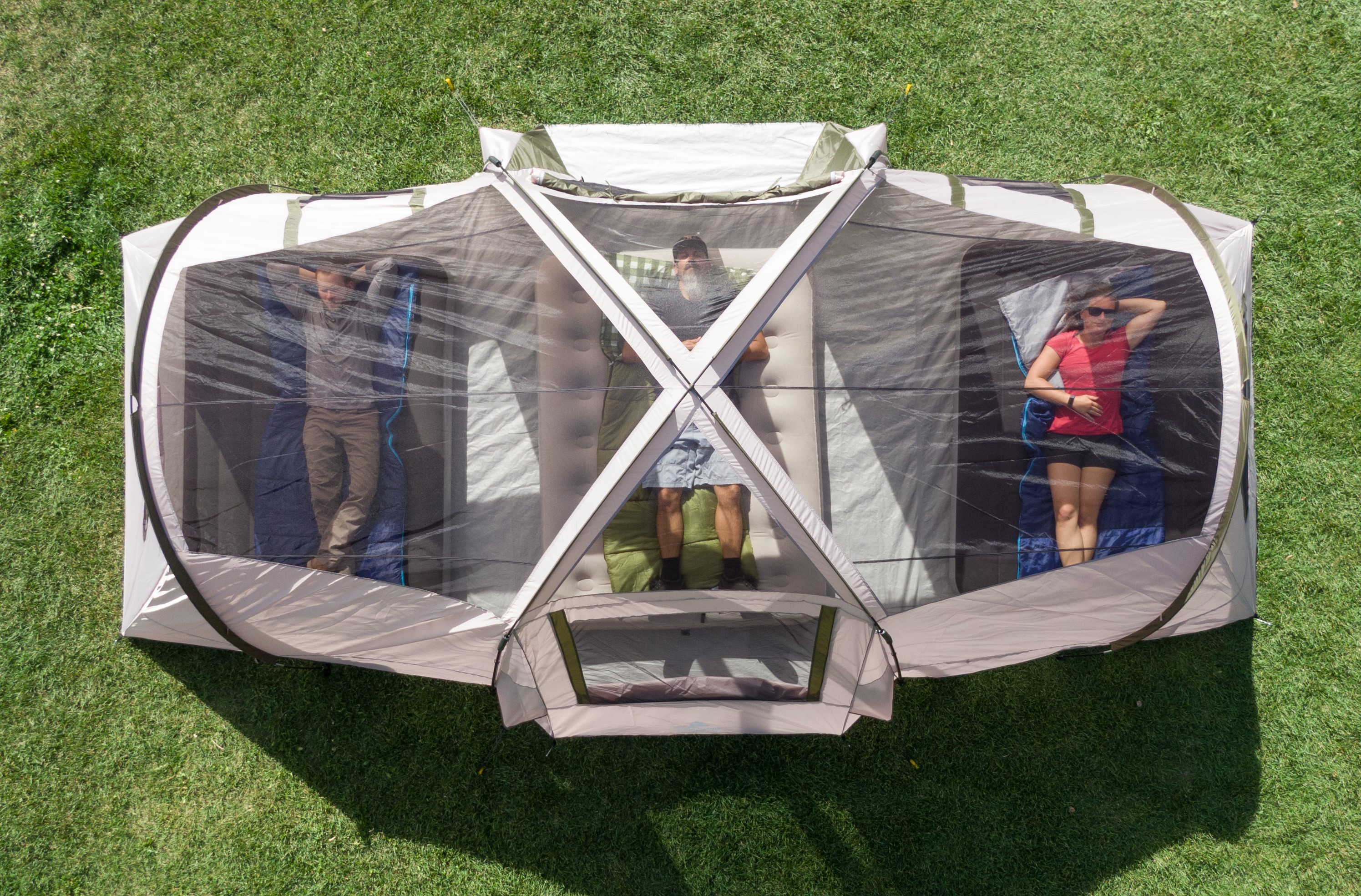 Carpa de Vacaciones para 10 Personas con 3 Habitaciones y Toldo de Sombra Ozark Trail 3
