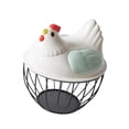 thumbnail image 4 of Cesta para almacenar huevos de gallina, cesta para huevos con tapa en forma de gallina, contenedor para recoger huevos, cestas para despensa, encimera de cocina Tapa verde, 4 of 8