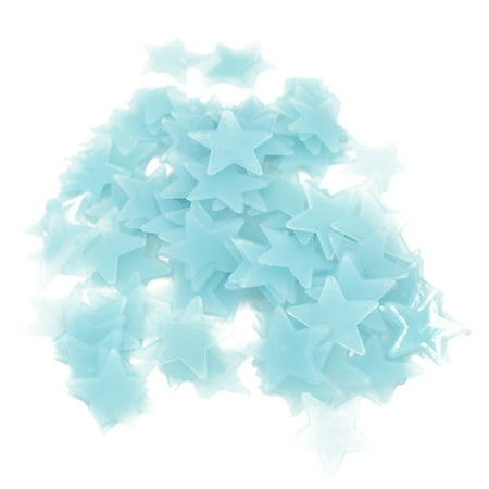 

JERDAR 50 Pcs Colorful Glow In The Dark Luminous Stars Fluorescent Noctilucent Plastic Wall Stickers Murals Decals For Home Art Decor Ceiling Wall Decorate Kids Babys Blue
