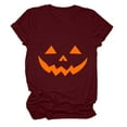 thumbnail image 5 of Jkety Halloween Doodles Shirt for Women Cute Boo Vintage Graphic Halloween Tshirt for Party Short Sleeve Fall Shirt Plus Size Spring Clothes for Women(Wine,XL), 5 of 5